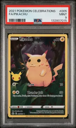2021 POKEMON CELEBRATIONS #005 FULL ART/PIKACHU PSA 9 - Image 1