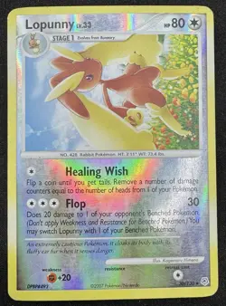 Pokemon TCG Lopunny 30/130 Diamond & Pearl Base Reverse Holo Rare HP - Image 1