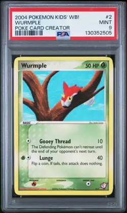 2004 POKEMON KIDS' WB! POKE CARD CREATOR #2 WURMPLE PSA 9 - Image 1