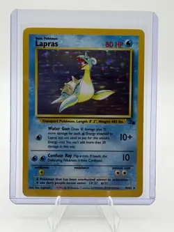 Pokemon TCG Lapras Fossil 10/62 Holo Rare 80 HP Basic Unlimited English 1999 - Image 1