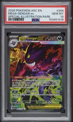 2026 POKEMON ASC EN-ASCENDED HEROES #284 MEGA GENGAR EX PSA 10 - Image 1