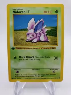 Pokemon 1st Edition Shadowless Nidoran Base Set 55/102 - Image 1