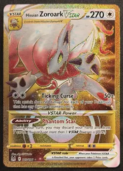 Pokemon Error Hisuian Zoroark VSTAR 213/196 Lost Origin Secret, Blue Misprint - Image 1