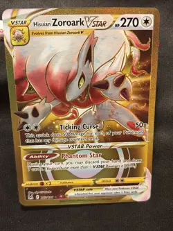 Pokemon Error Hisuian Zoroark VSTAR 213/196 Lost Origin Secret, Blue Misprint - Image 3
