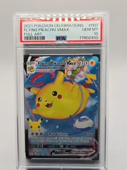 2021 Pokemon Celebrations Flying Pikachu VMAX Full Art #007. Psa 10 - Image 1