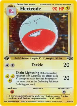 Electrode - 2/64 - Holo - 1st Edition MP TCG Pokemon - Image 1