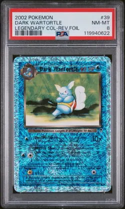 Pokemon LEGENDARY COLL. #39 Dark Wartortle REVERSE HOLO FOIL PSA 8 POP 311 - Image 1