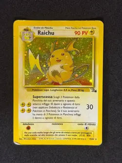 Raichu Holo Fossil 14/62 Carta Pokemon Poor Damaged Ita - Image 1