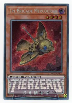 Yugioh BLTR-EN107 Tri-Brigade Mercourier Secret Rare 1st Edition NM/LP - Image 1