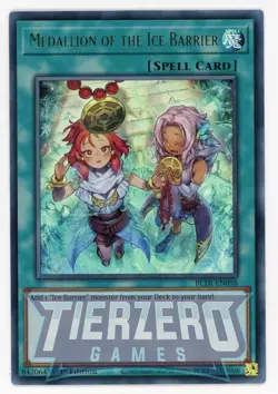 Yugioh BLTR-EN098 Medallion of the Ice Barrier Ultra Rare 1st Edition NM/LP - Image 1