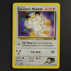Giovanni's Meowth 74/132 Gym Challenge Pokemon TCG Common/Uncommon VG Condition - Image 1