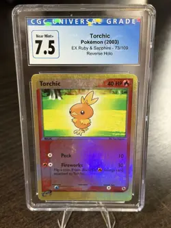 Pokemon TCG “Torchic” 73/109 EX Ruby & Sapphire Reverse Holo CGC 7.5 2003 - Image 1