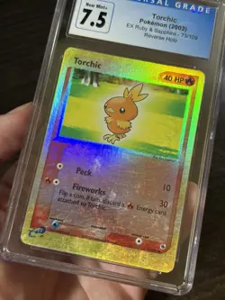 Pokemon TCG “Torchic” 73/109 EX Ruby & Sapphire Reverse Holo CGC 7.5 2003 - Image 3