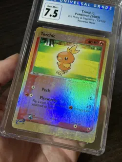 Pokemon TCG “Torchic” 73/109 EX Ruby & Sapphire Reverse Holo CGC 7.5 2003 - Image 4