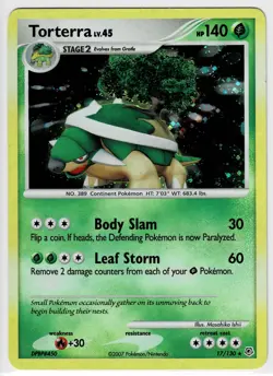 Torterra 17/130 Pokemon Diamond and Pearl Holo Fart Swirl DMG - Image 2