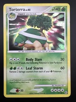 Torterra 17/130 Pokemon Diamond and Pearl Holo Fart Swirl DMG - Image 4