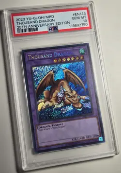2023 YU-GI-OH! 25TH ANNIVERSARY Thousand Dragon MRD-EN143 PSA 10 - Image 2