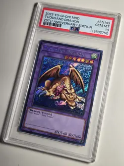 2023 YU-GI-OH! 25TH ANNIVERSARY Thousand Dragon MRD-EN143 PSA 10 - Image 3