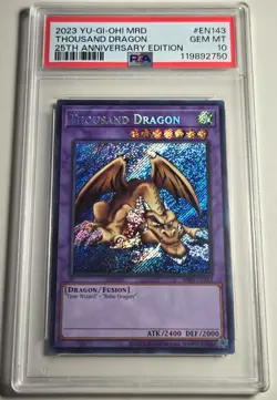 2023 YU-GI-OH! 25TH ANNIVERSARY Thousand Dragon MRD-EN143 PSA 10 - Image 4