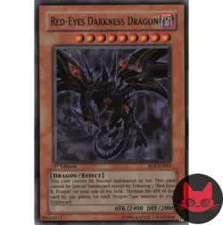 Yugioh Red-Eyes Darkness Dragon SD1-EN001 Ultra Rare 1st Edition NM - Image 1