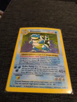 Pokemon TCG Blastoise Holo Unlimited Rare Shadowless Card 2/102 Base Set - Image 1