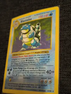 Pokemon TCG Blastoise Holo Unlimited Rare Shadowless Card 2/102 Base Set - Image 2