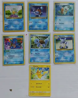 Pokemon Cards Bundle Mixed Vintage Sets Squirtle Wartortle Pikachu Collection - Image 1