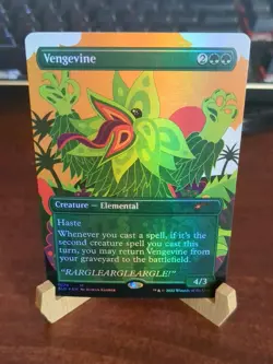 MTG: Vengevine BORDERLESS FOIL #1078, NM Secret Lair Drop Creature Card!! - Image 1