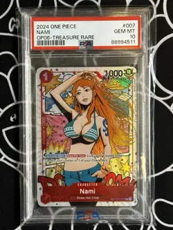 One Piece 2024 Nami Full Art Treasure Rare Card OP06-007 PSA 10 - Image 1