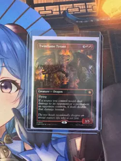 MTG Twinflame Tyrant (Borderless) (Mana Foil) Foundations Foil - NEAR MINT - Image 2