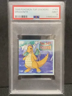 Pop 1 PSA 9 Dragonite Top Topsun Stickers 1998 Pokemon Japanaese Vintage - Image 1