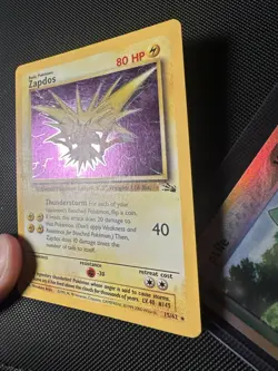 COSMOS HOLO Pokemon TCG Zapdos 15/62 Fossil Rare Vintage WOTC LP - Image 4
