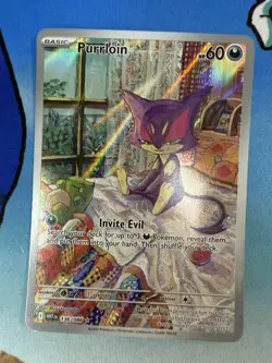 Purrloin 136/086 IR White Flare Alt Art 2025 Pokemon Card - Image 1