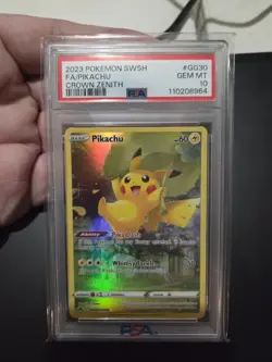2023 POKEMON SWORD & SHIELD CROWN ZENITH #GG30 FULL ART PIKACHU PSA 10 - Image 1