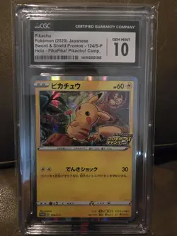 CGC 10 Pikachu 124/S P Pokemon Sword & Shield Promos 2020 Japanese - Image 1