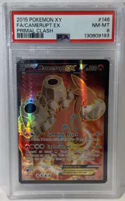 2015 Pokemon XY Camerupt EX Primal Clash #146 PSA 8 Near Mint - Mint - Image 1
