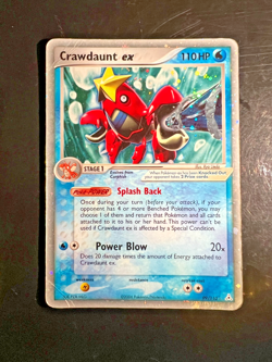 2005 Pokemon Crawdaunt ex #99/110 Holon Phantoms DAMAGED SWIRL Ultra Rare - Image 1