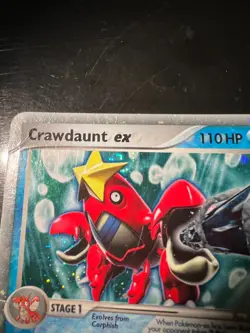 2005 Pokemon Crawdaunt ex #99/110 Holon Phantoms DAMAGED SWIRL Ultra Rare - Image 2