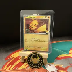 Pikachu 051/162 Pokemon Day 2026 - Anniversary Stamped NM With coin - Image 1