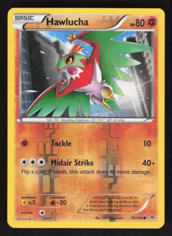 Pokemon TCG XY - Roaring Skies Reverse Holo Hawlucha #39/108 - Image 1