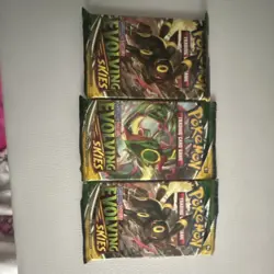 Pokemon TCG Evolving Skies Booster Packs 3 English Umbreon Rayquaza - Image 1