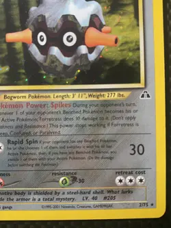 Pokemon TCG Forretress Holo 2/75 Neo Discovery MP - Image 5