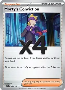 x4 Morty's Conviction 155/162 - Temporal Forces Pokemon TCG NM/M - Image 1