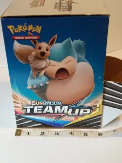 Pokemon Sun and Moon Team Up 3 Card Dollar Store Booster Pack Empty Display Box - Image 3