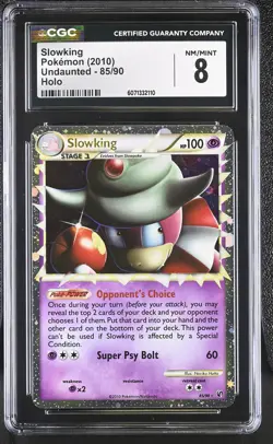 CGC 8 Slowking 2010 Undaunted 85/90 Holo Pokemon Card - Image 1