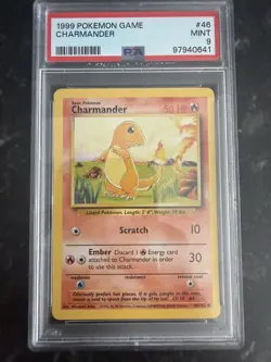 Charmander 46/102 psa 9 - MINT - Base Set - 1999 Pokemon Card - Image 1