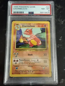 Charmeleon 24/102 Base Set PSA 8 NM-MT Pokemon WOTC Card - Image 1