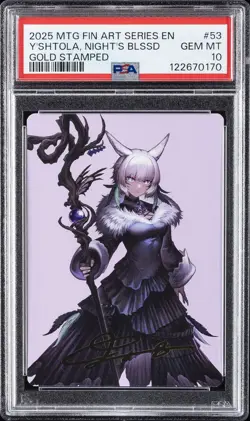 2025 MTG FINAL FANTASY ART SER GOLD STAMPED #53 Y'SHTOLA, NIGHT'S BLESSED PSA 10 - Image 1