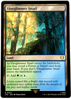 MTG Vineglimmer Snarl Tales of Middle-earth Commander 343 Rare Land, Pack Fresh! - Image 1