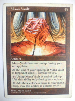 MTG Mana Vault 4th Edition HEAVILY PLAYED Vintage Magic The Gathering Artifact - Image 1